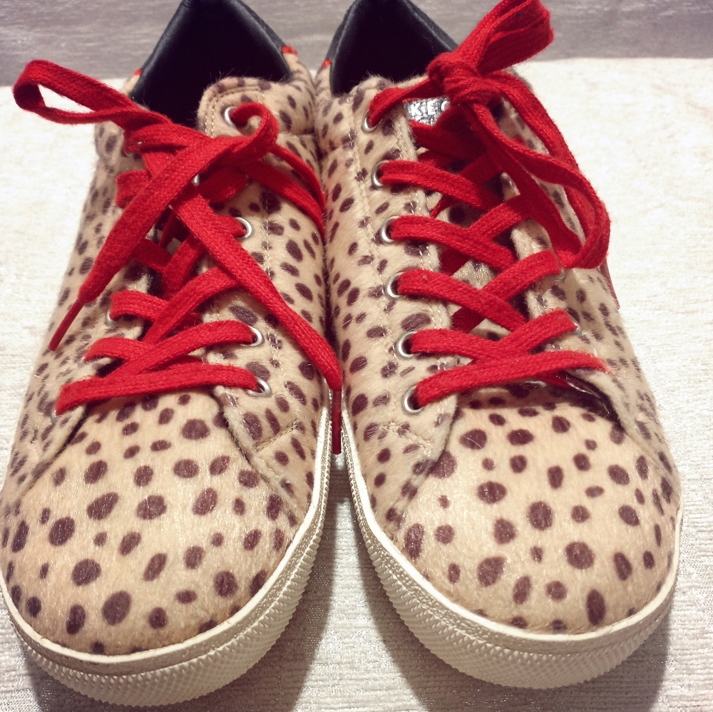 SKECHERS Street Los Angeles Air Cooled Memory Foam Shoes Leopard Print Size 8